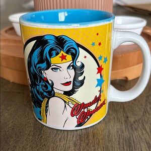Wonder Woman Comic Art Ceramic Mug - Yellow & Blue